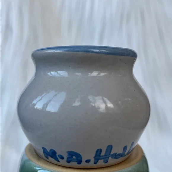 Vintage M.A. Hadley Mini Open Sugar Bowl Country Scene Blue - Picture 2 of 9